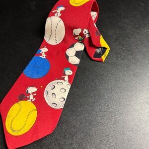 Peanuts Vintage Tie Red Snoppy Sport‎